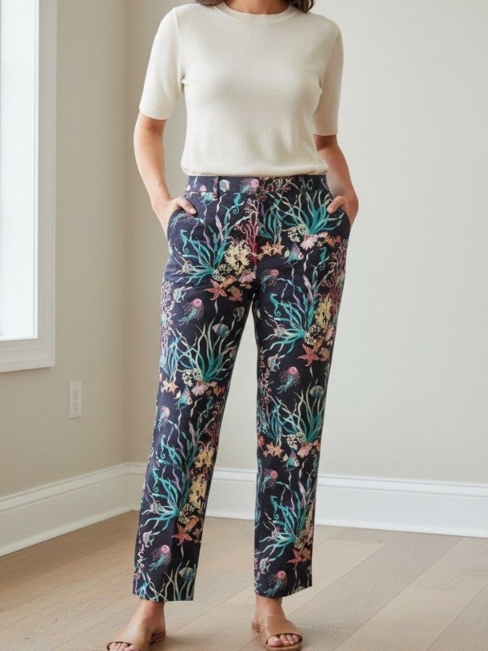 J. Crew Collection Ocean Marine Cropped Pant